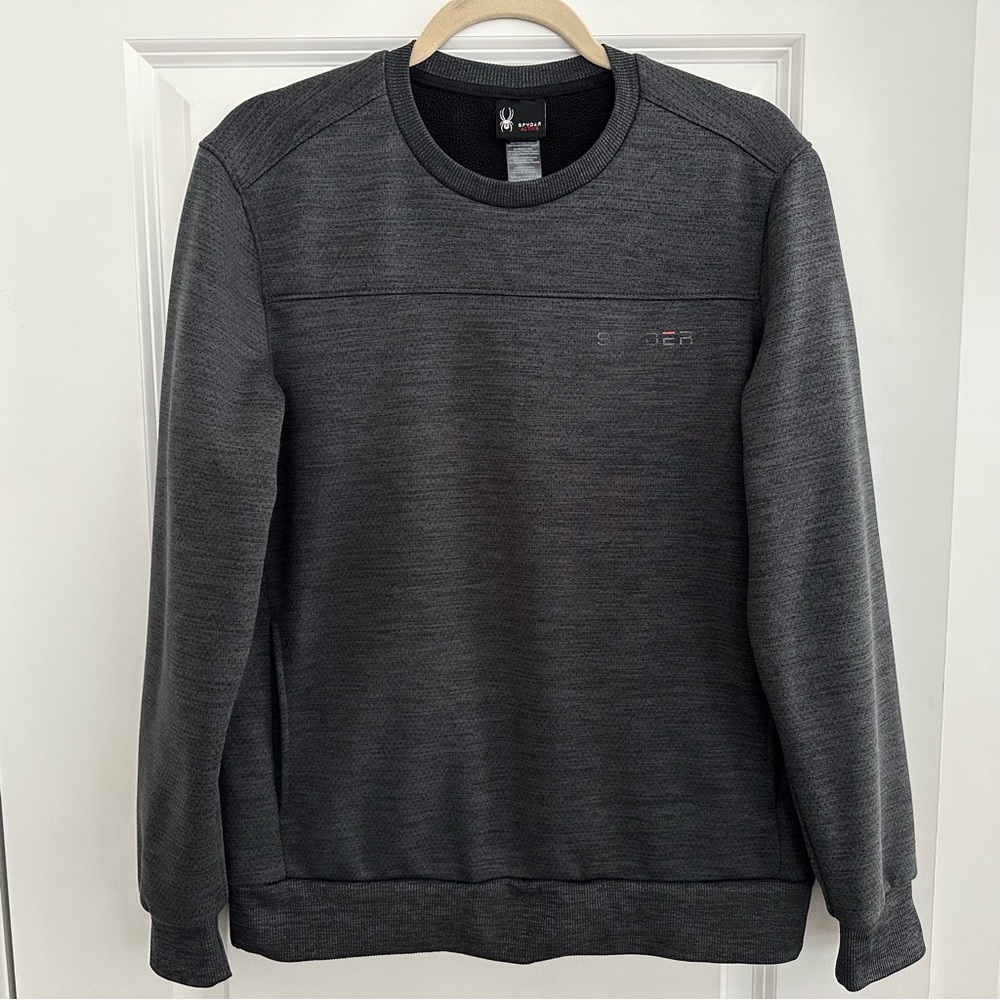 Spyder Active Charcoal Grey Fleece Pullover Sweatshirt Jacket / Base Layer Ski